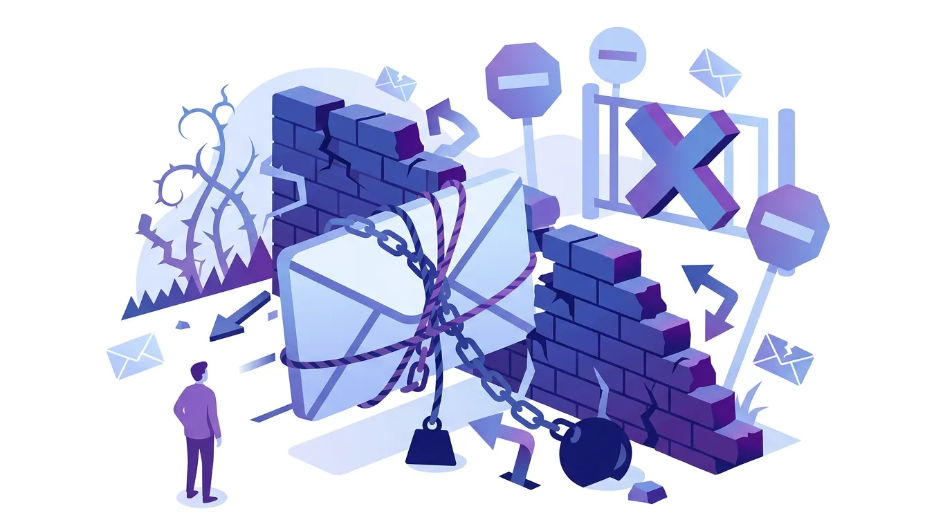 Illustration zur Frage „Was schadet der Zustellbarkeit von Cold E-Mails?“