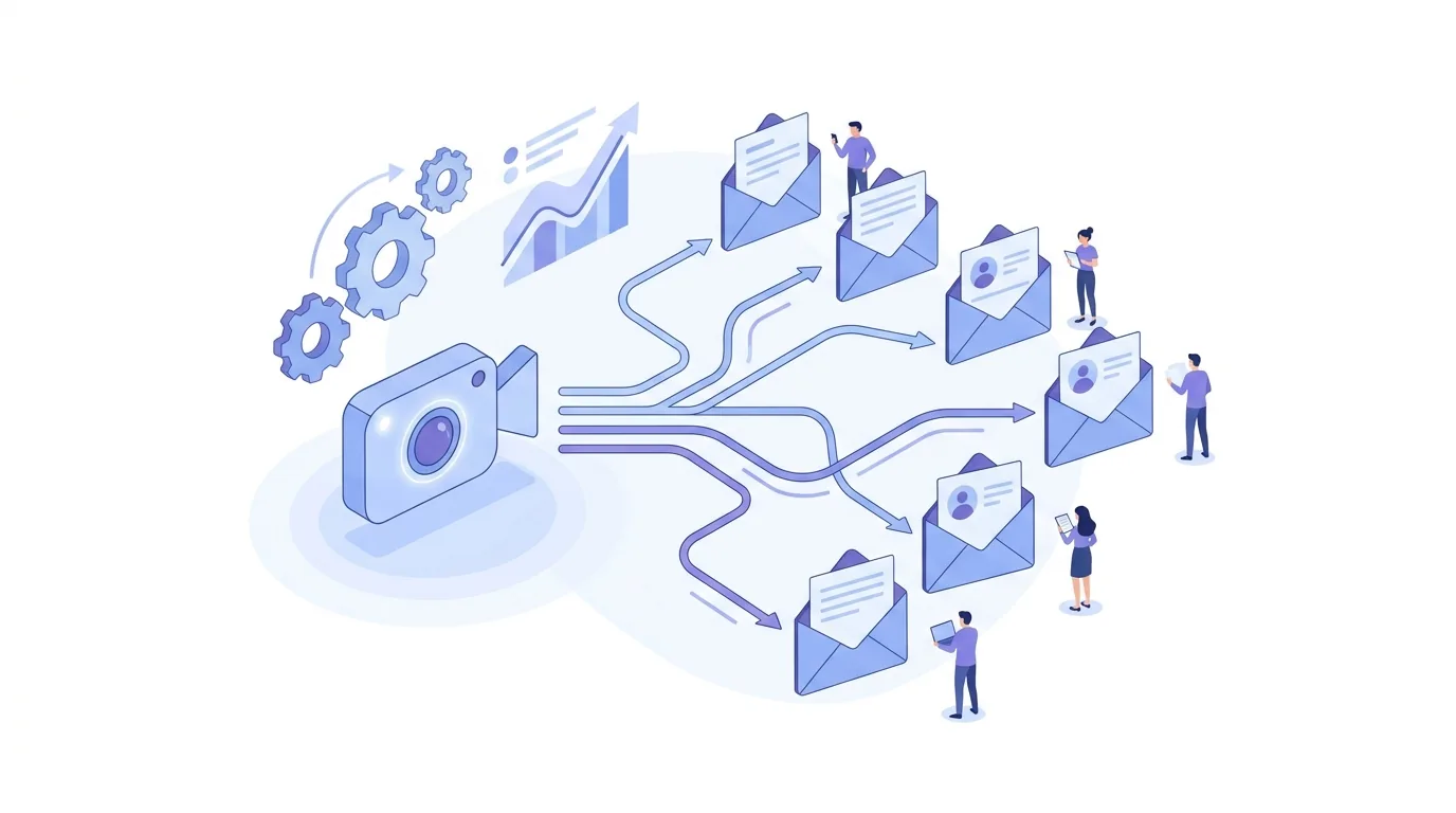 Illustration zum Abschnitt „Wo EmailFlow OS ansetzt: eine Aufnahme, eine Version pro Empfänger“