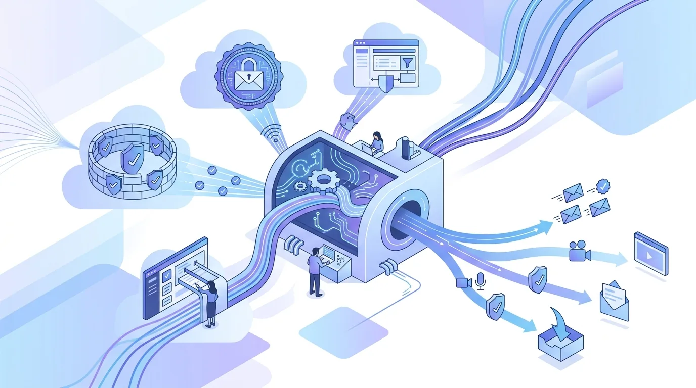 Illustration pour la question « Comment EmailFlow OS utilise-t-il vos enregistrements SPF, DKIM et DMARC ? »