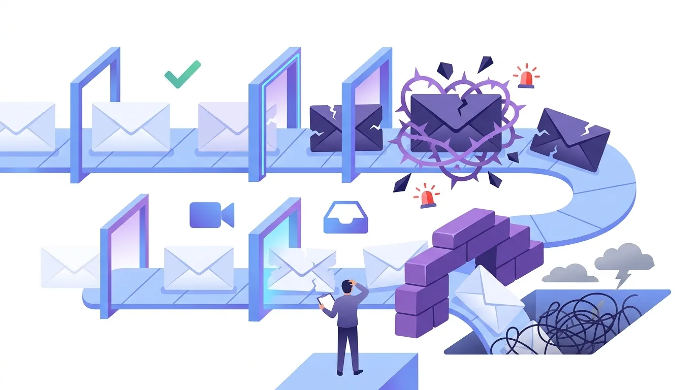 Illustration for the question “What goes wrong during an email warm up?”
