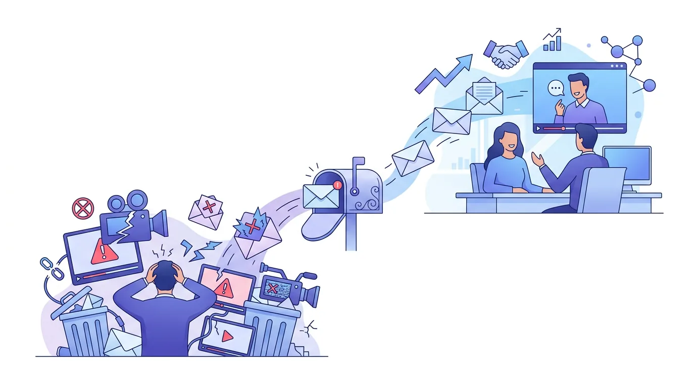 Ilustração para a pergunta “O que faz um email de vendas engraçado funcionar, e quando ele dá errado?”