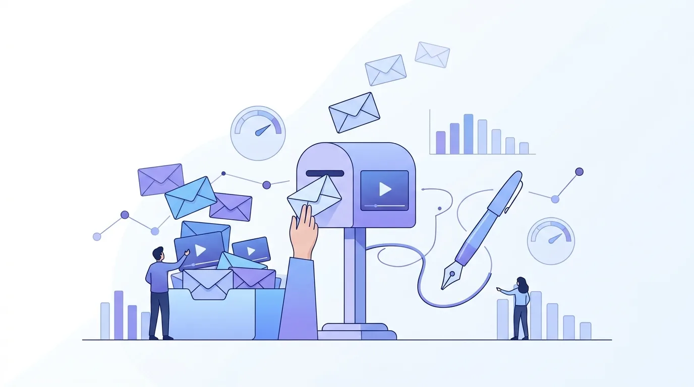 Illustration zur Frage „Wie viele Cold Emails pro Tag kann ein Postfach versenden?“
