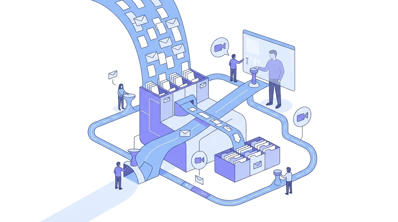Illustration zum Abschnitt „Wie EmailFlow OS in dein Tagesvolumen passt“