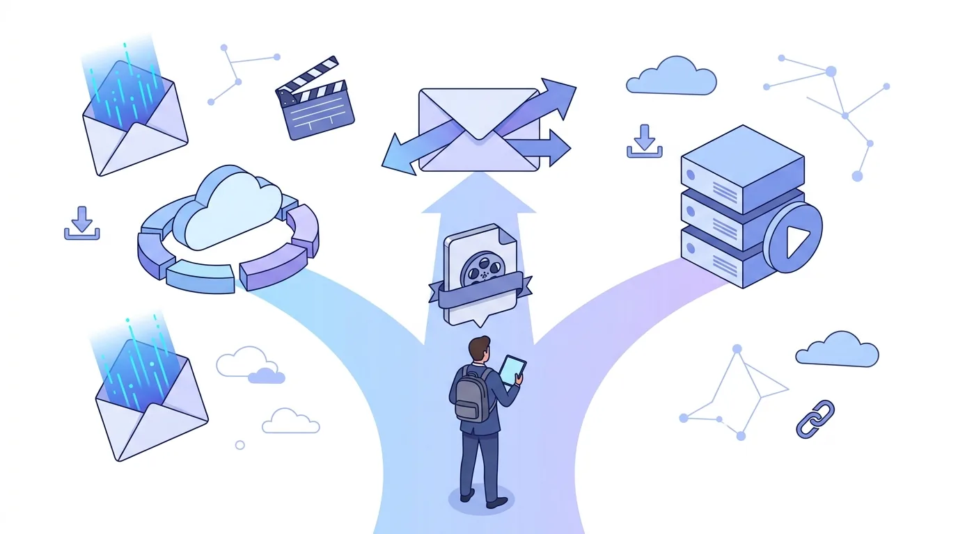 Illustration for the question “Which file-sharing service should I use for a large video?”