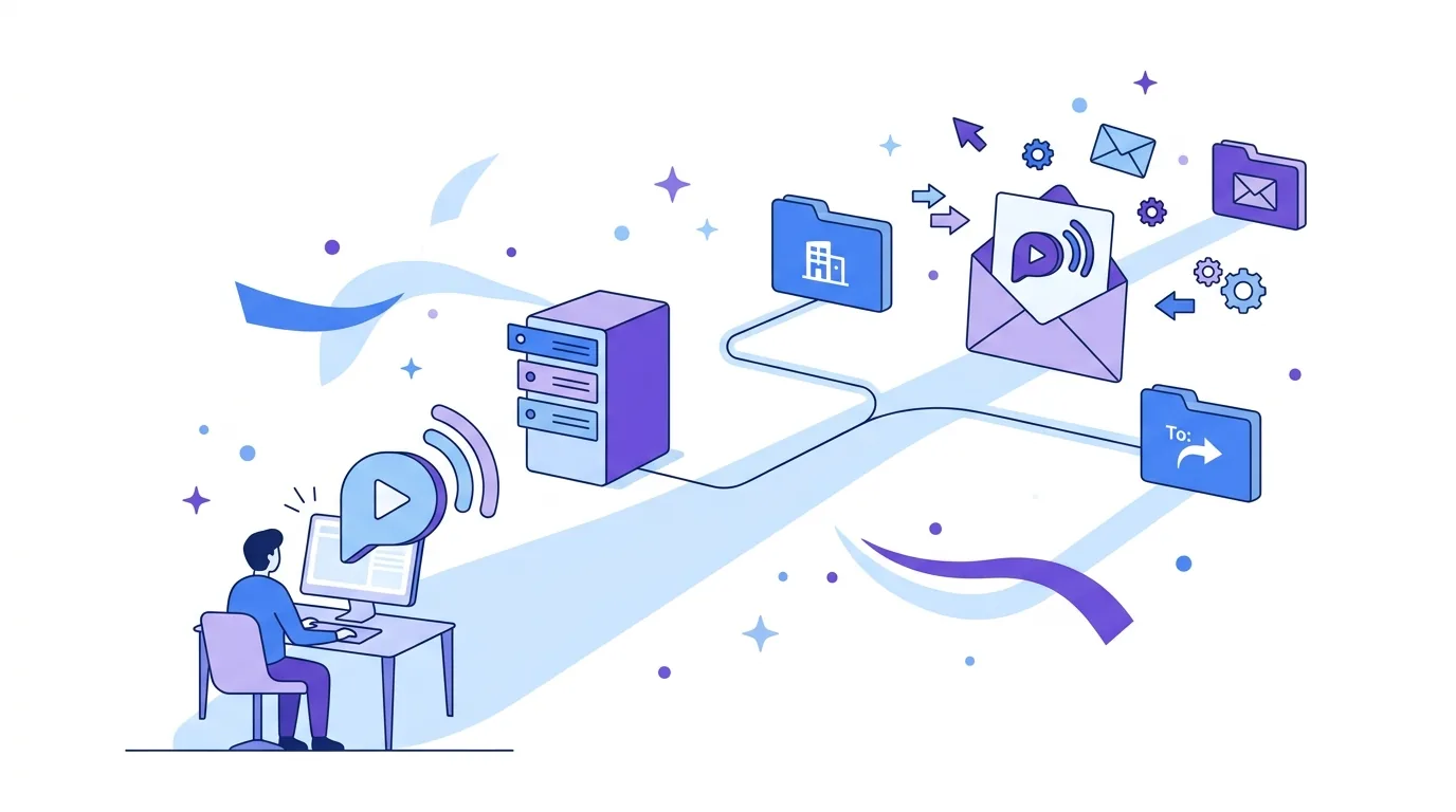 Ilustração para a pergunta “Por que enviar o vídeo personalizado pela sua própria conta Brevo e pelo seu domínio?”