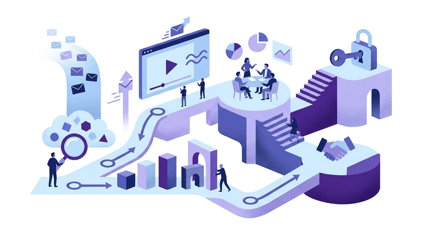 Illustration for the question “What are the steps of a SaaS sales process?”