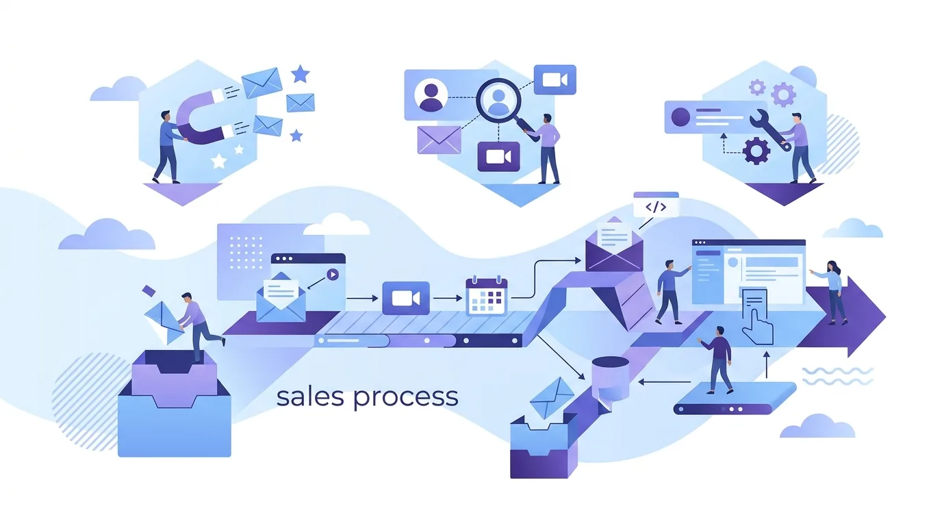 Illustration for the question “What are sales techniques, and how do they differ from a sales process?”