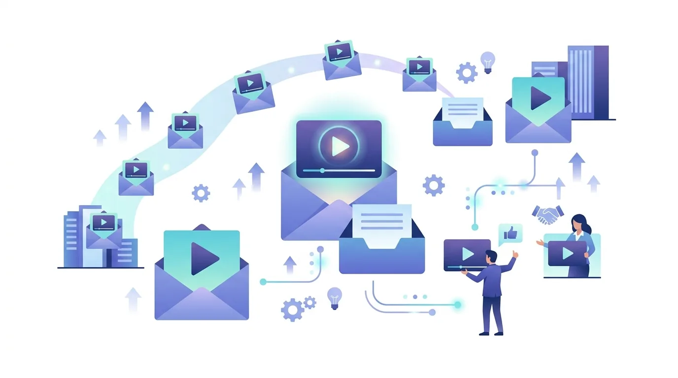 Illustration pour la question « Qu'est-ce qui rend l'email vidéo efficace en prospection B2B ? »