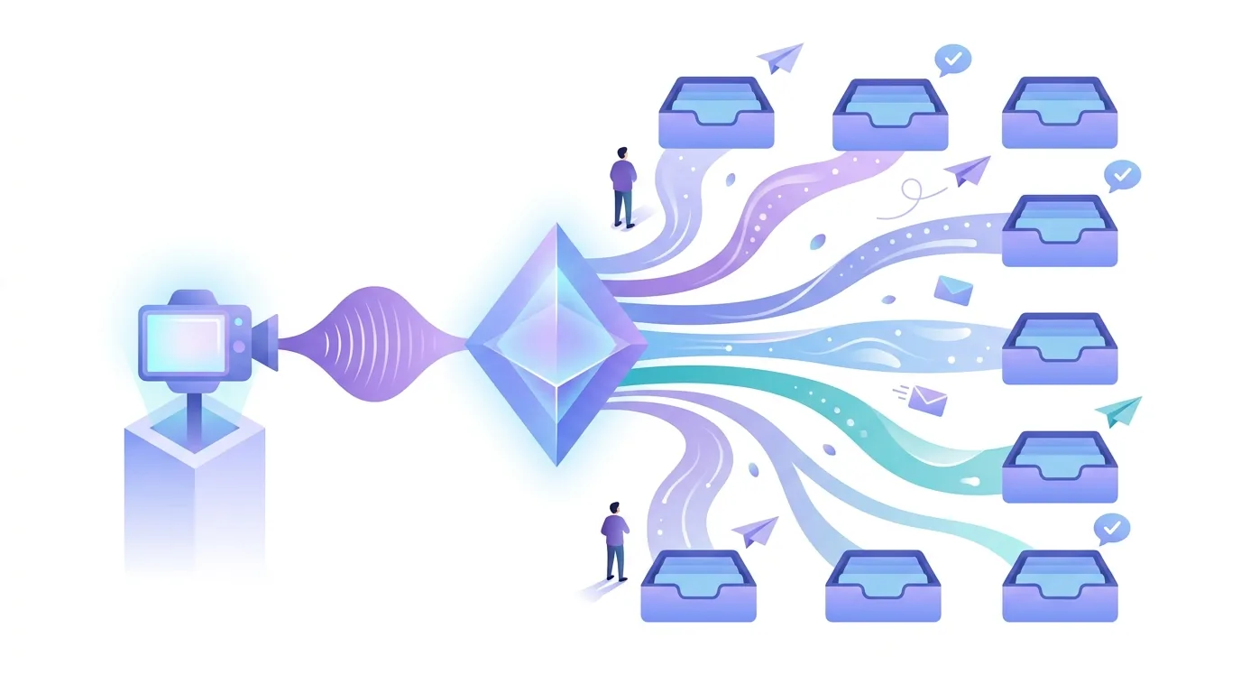 Illustration pour la question « Comment EmailFlow OS transforme-t-il un seul enregistrement en un message par destinataire ? »